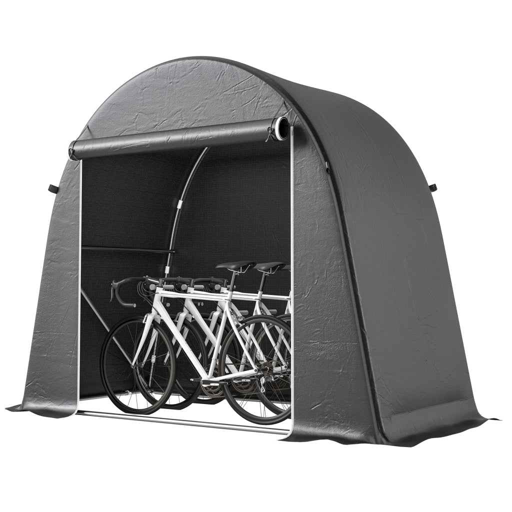 Casetta da giardino pieghevole ¨C zephmum ¨C metallo grigio scuro 200x120x120 cm