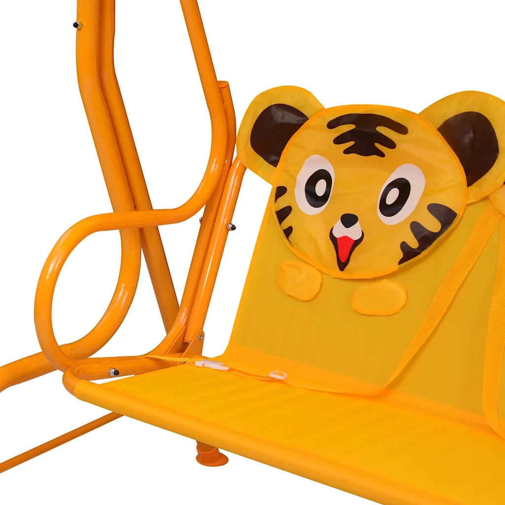 Dondolo a Panchina per Bambini Giallo 115x75x110 cm in Tessuto CFW8584433