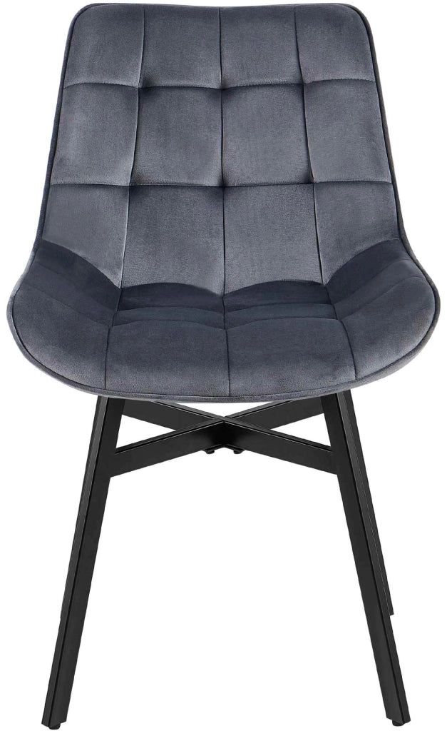 Sedia da Pranzo Colby grigio scuro,Velluto