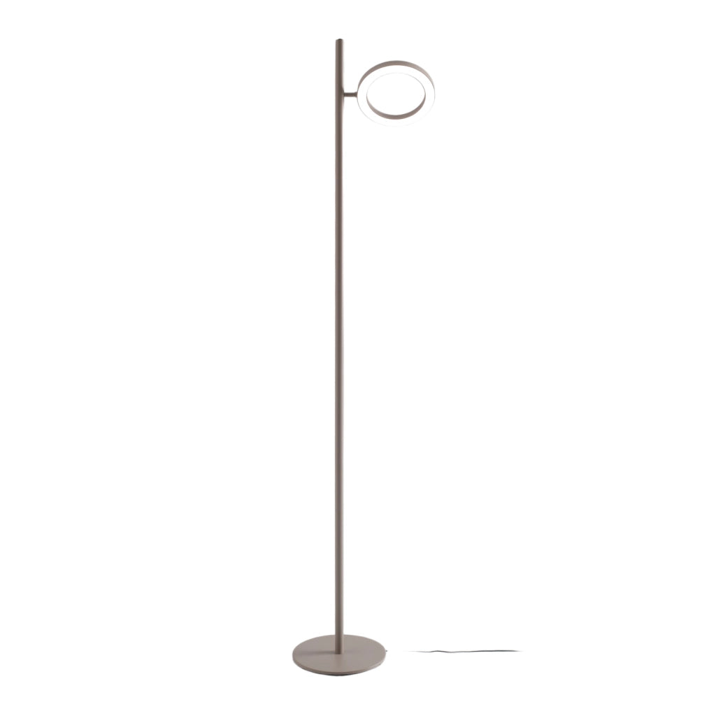 Lampada da terra GPIT31 in alluminio finitura tortora, 25W LED integrato 3000K, 1391lm, dimmerabile, fascio orientabile 120° - Gea Luce