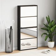 Scarpiera con Specchio a 4 Livelli Nera 63x17x134 cm 3228274