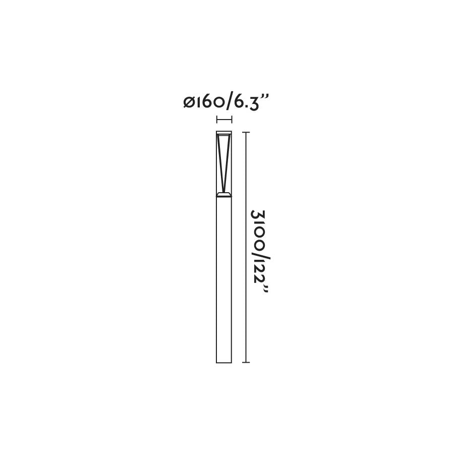 RUSH 3100 Lampione grigio scuro 3.1M 4000K 360§