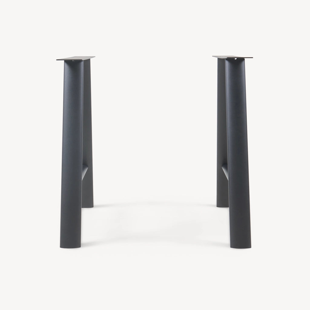 Set di 2 Gambe Hullem per Mobili 'Fai da Te' con Profili Ovali in Acciaio 72 x 70 x 10 cm - Nero [en.casa]