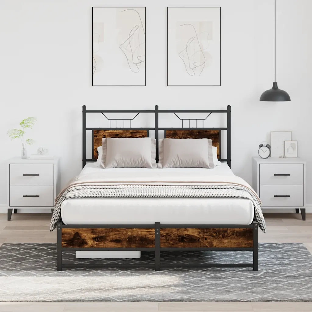Giroletto senza Materasso-Struttura Letto Rovere Fumo 120x190 cm in Truciolato 696673