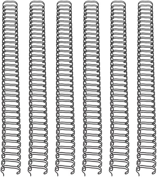 Colonna di avvolgimento a spirale per filo 50 pezzi - doppia spirale - capacità di 180 giri - rapporto di ingombro 3:1 - altezza di avvolgimento 34 - diametro di spirale 19 mm - adatto per carta A4 - con cinghia di avvolgimento