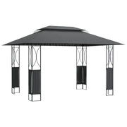 Gazebo | Pergolato con Tetto Antracite 400x300x270 cm Acciaio