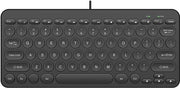 Tastiera da scrivere per desktop e laptop con tasti a contatto, silenziosi, rotondi (nero)
