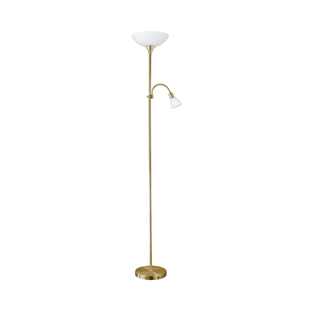Piantana Contemporanea Up 2 2 Luci Acciaio Ottone