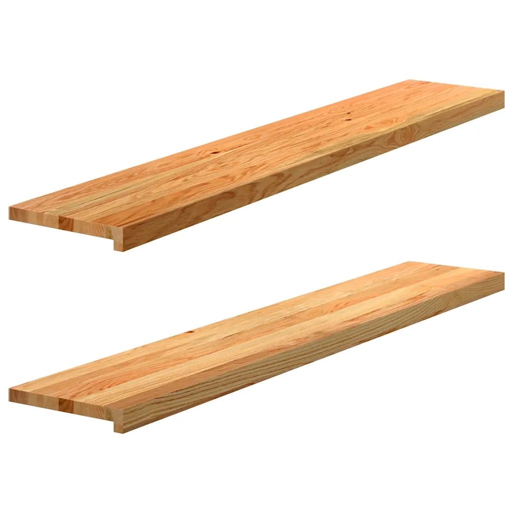 Davanzali 2 pz Marrone Chiaro 140x25x2cm Legno Massello Rovere