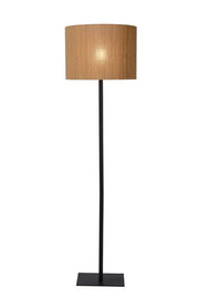 Lampada da terra Lucide Magius rattan nera E27 h160cm