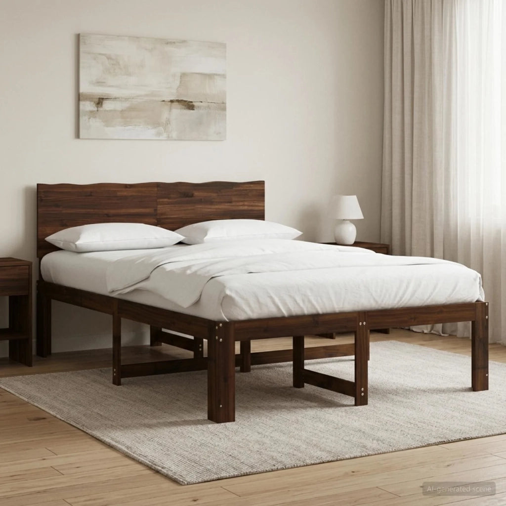 Letto matrimoniale con testiera ROSTOCK Marrone Scuro 3405452