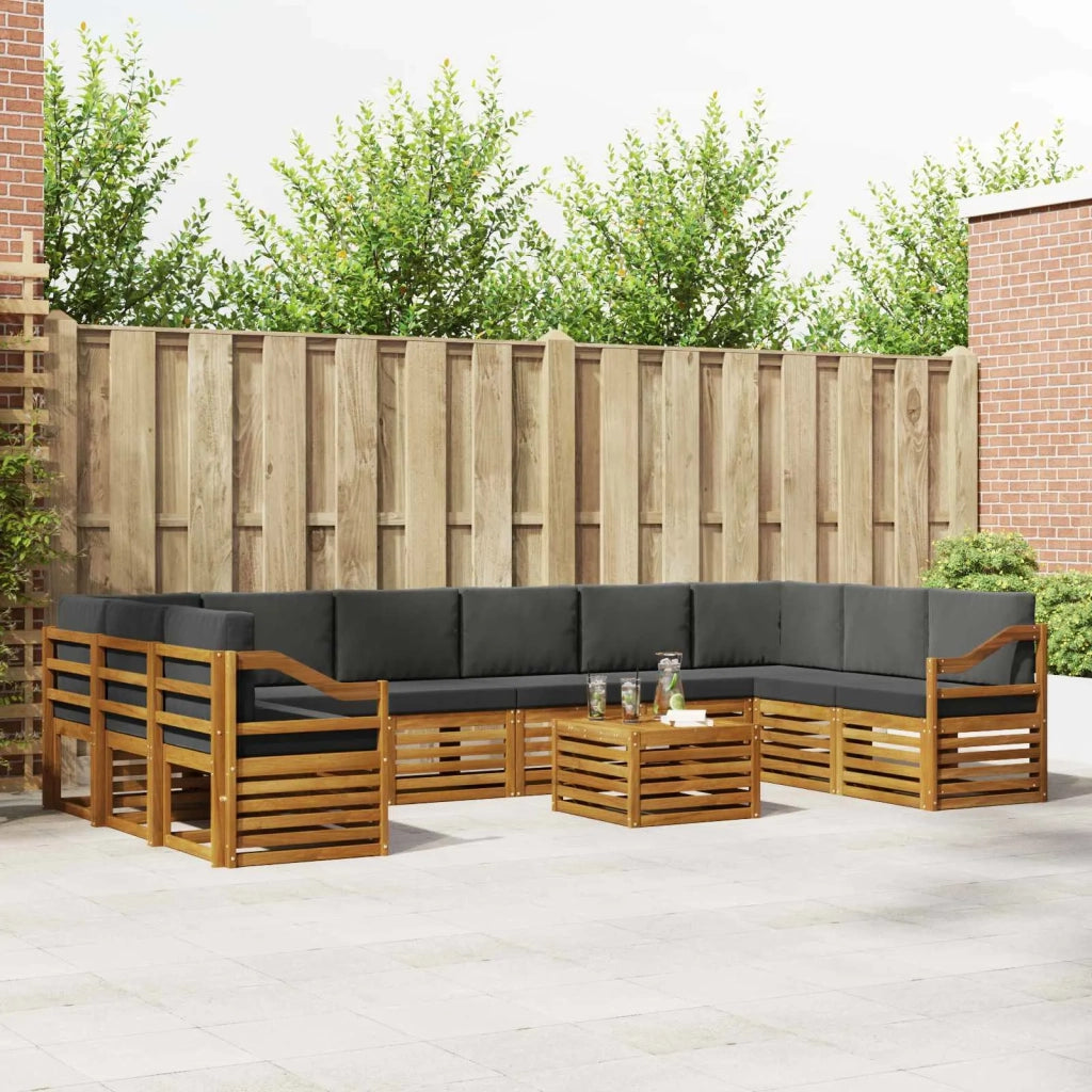Set di divani da esterno 11 pcs Naturale e Antracite