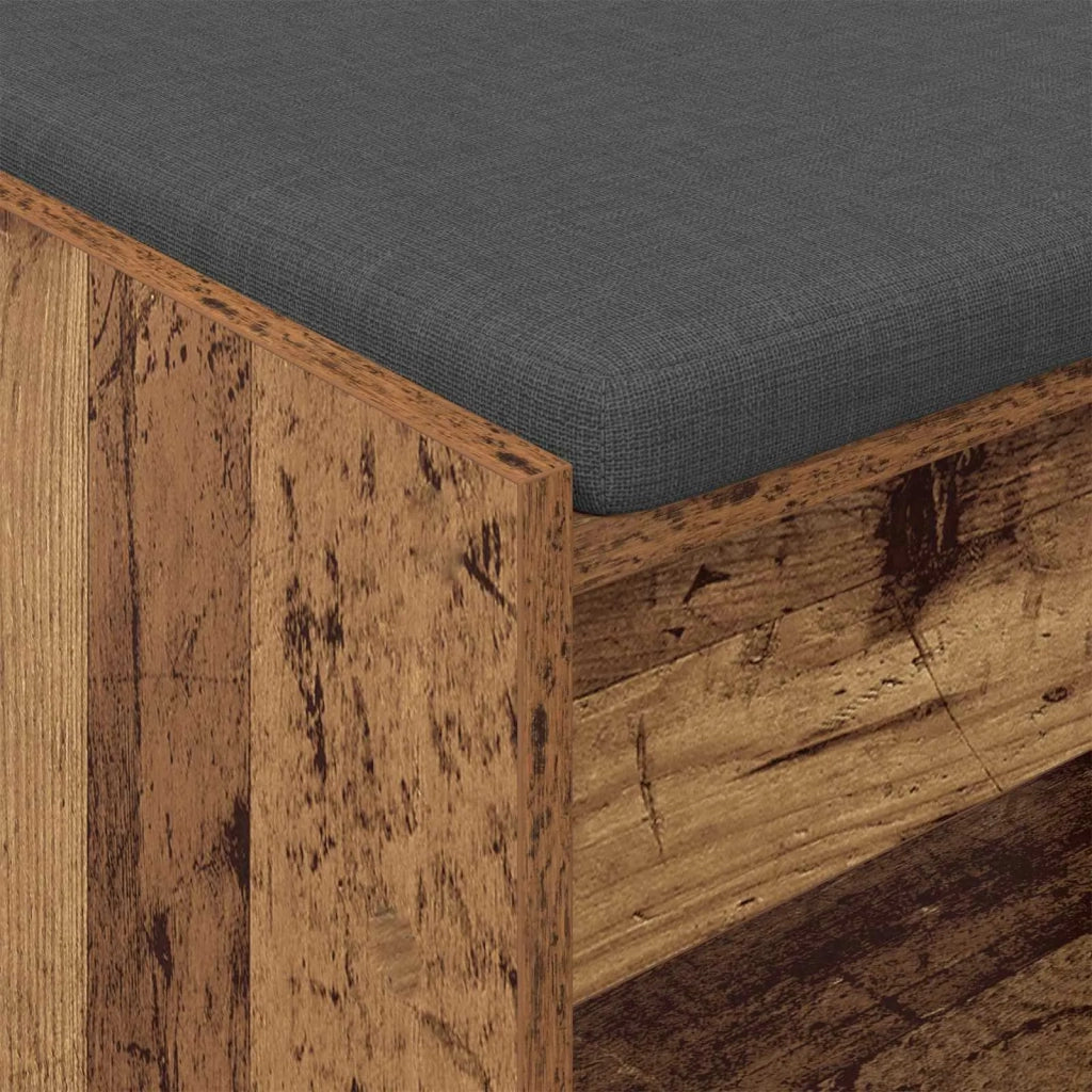 Panca per ingresso con cuscino Legno vecchio 83 x 38 x 45 cm 891582