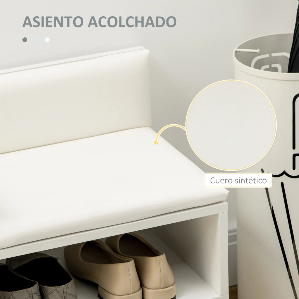 Scarpiera con panca e seduta ¨C zephmum ¨C bianco 80x33x49 cm