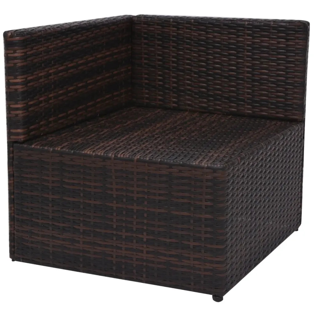 Set Divani da Giardino 5 pz | Set Salotto da Giardino con Cuscini in Polyrattan Marrone