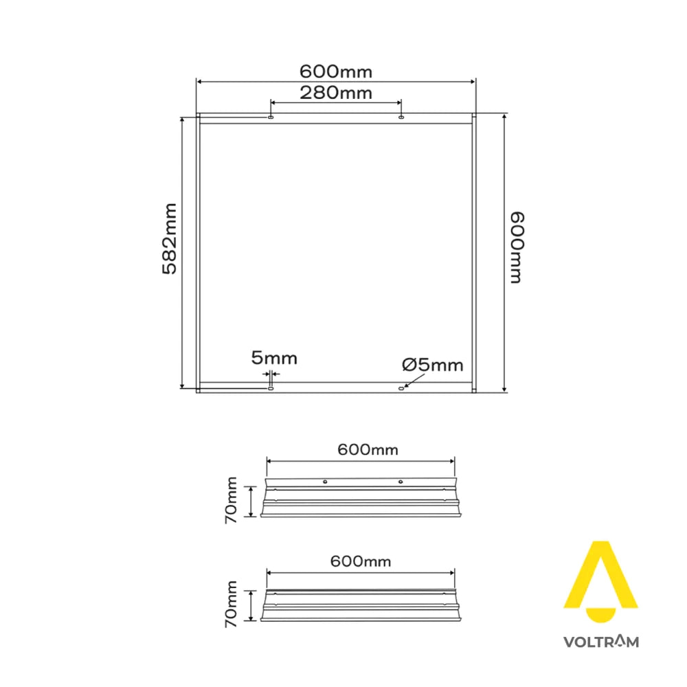 Cornice bianca a soffitto in alluminio per pannello LED 60x60