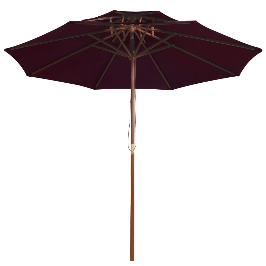 Ombrellone doppio con palo in legno 270 cm rosso bordeaux 02_0008443