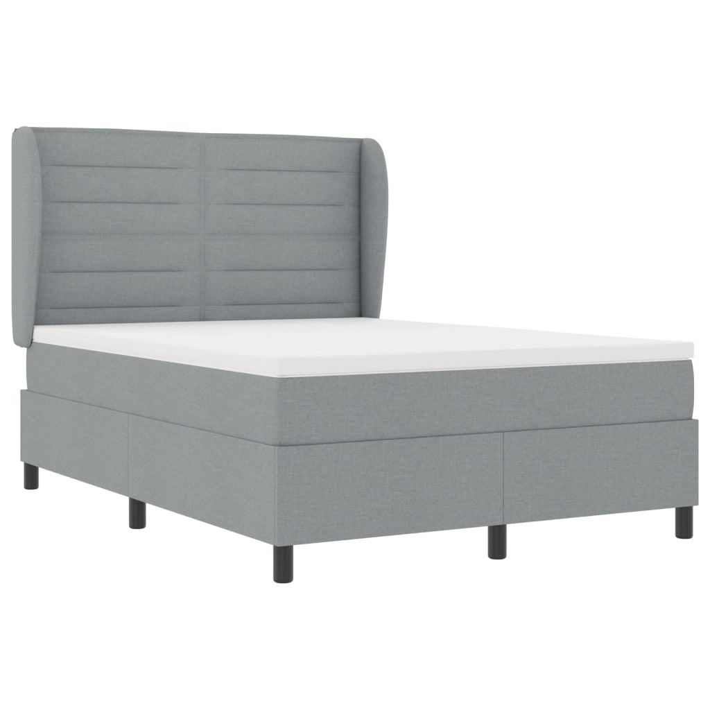 Letto Contenitore con Materasso Grigio Chiaro 140x200 cm Tessuto