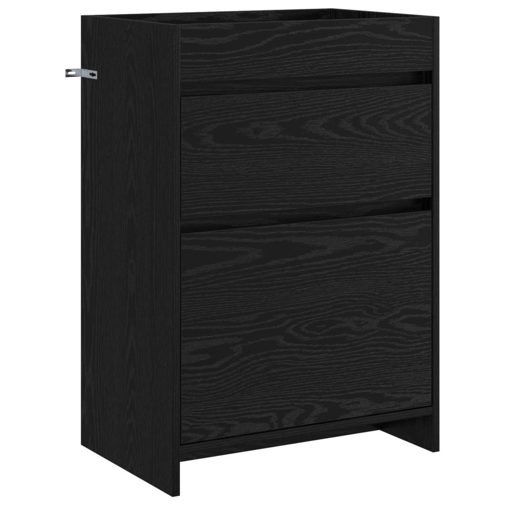 Mobiletto da Bagno Sotto Lavabo Rovere Nero 56 x 37,5 x 81 cm