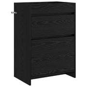 Mobiletto da Bagno Sotto Lavabo Rovere Nero 56 x 37,5 x 81 cm