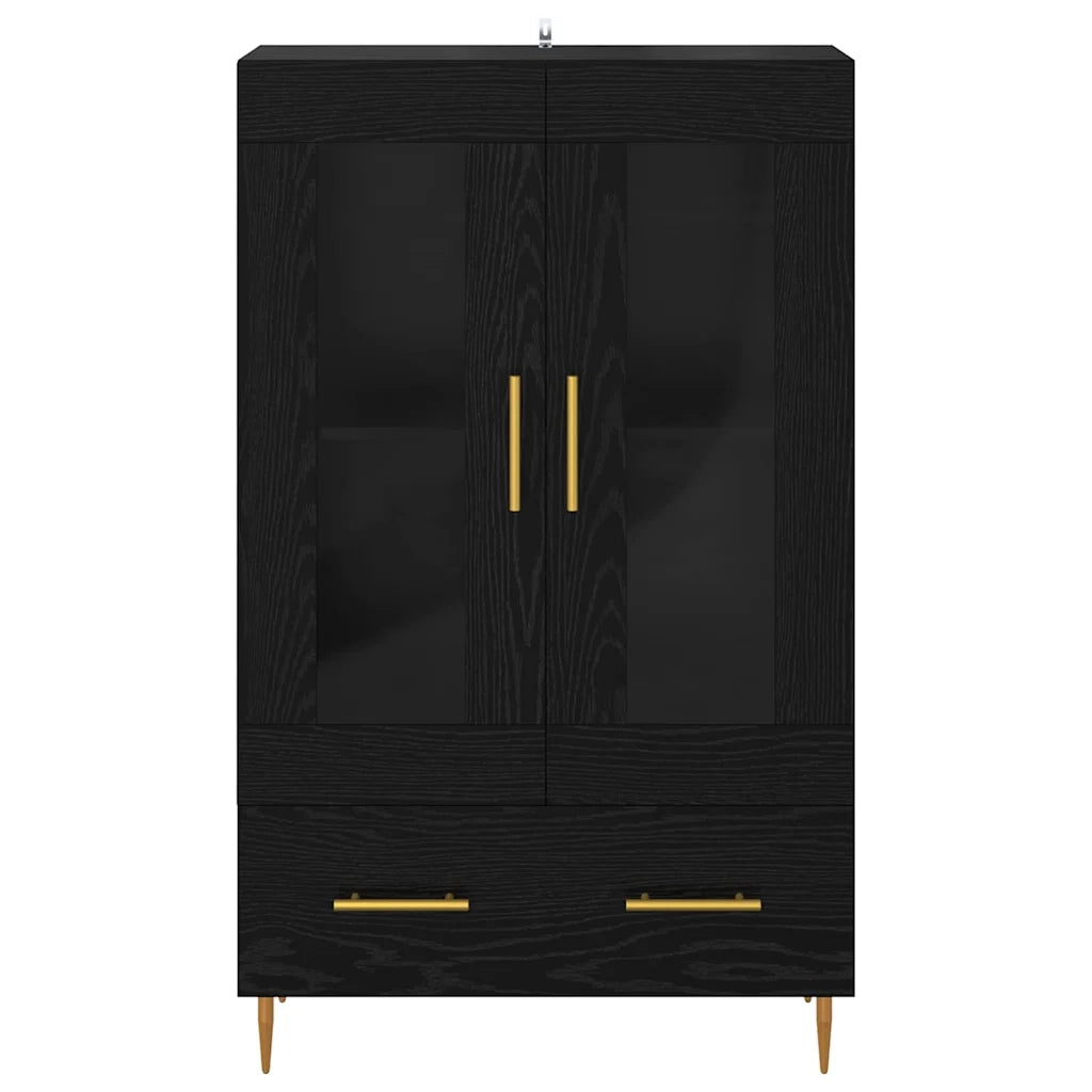 Credenza con Cassetto-Buffet-Armadio da cucina Rovere Nero 69,5 x 31 x 115 cm