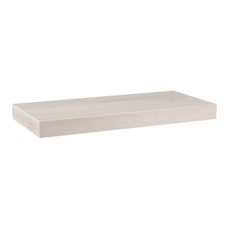 Mensola da Muro, Mensola Tamburata, Scaffale Legno, Mensola da Parete, Walnut White, 50x23x3,8 cm - Minerva