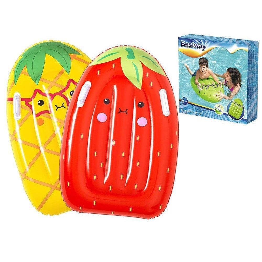 Trade Shop - Tavola Nuoto Surf Tutti Frutti 84x56cm 3 Frutti Assortiti Fragola Kiwi Ananas 42049 -
