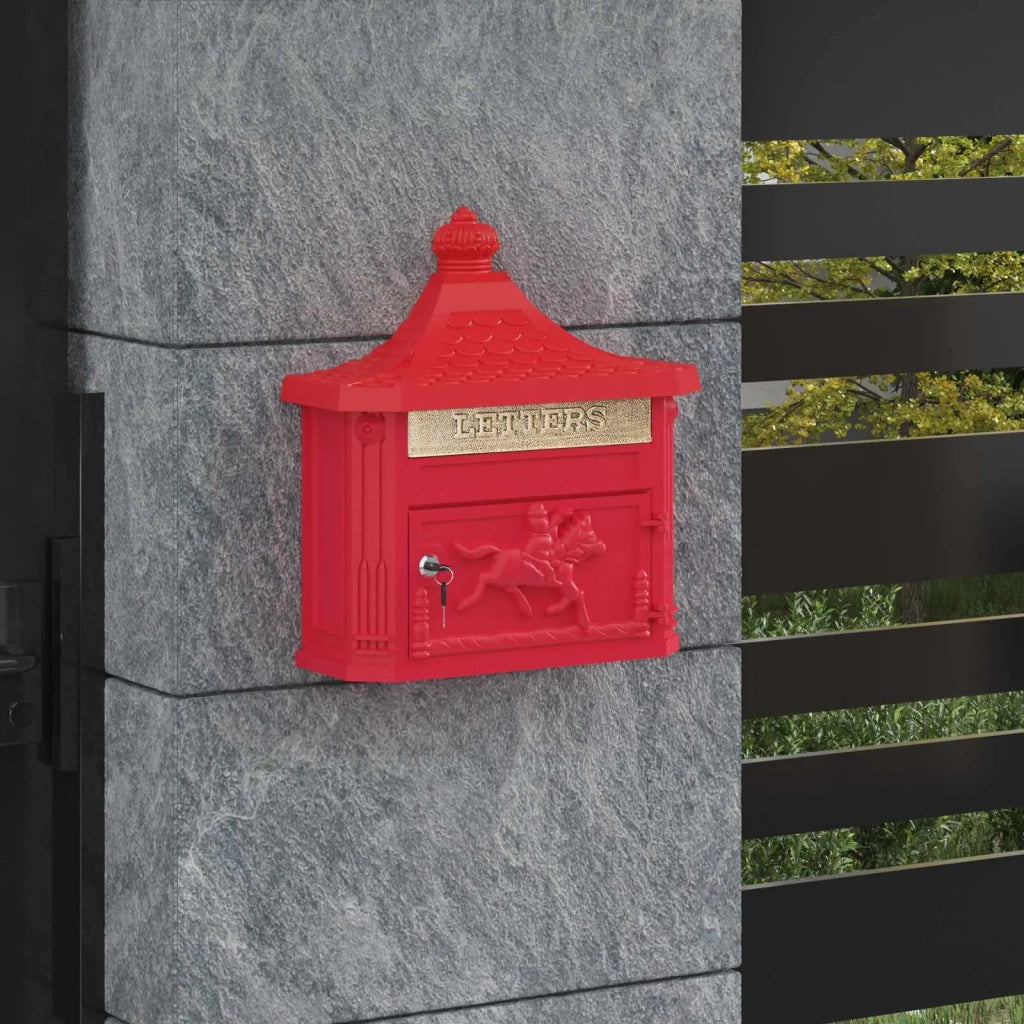 Cassetta Postale da Muro con porta Rosso 40,5 x 16 x 45 cm CFW1272613