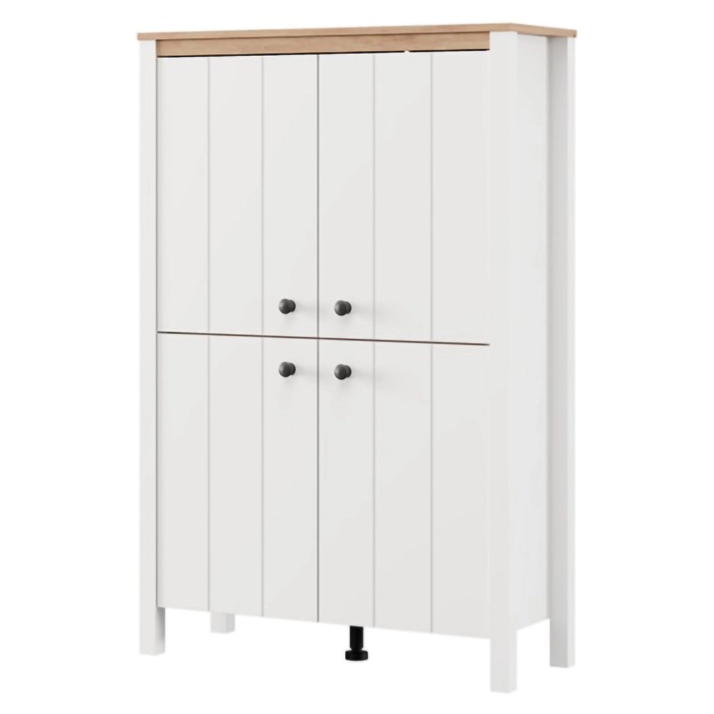 Mobile Espositore Fonz, Vetrina 3 Ripiani, 86x34x131h cm Bianco