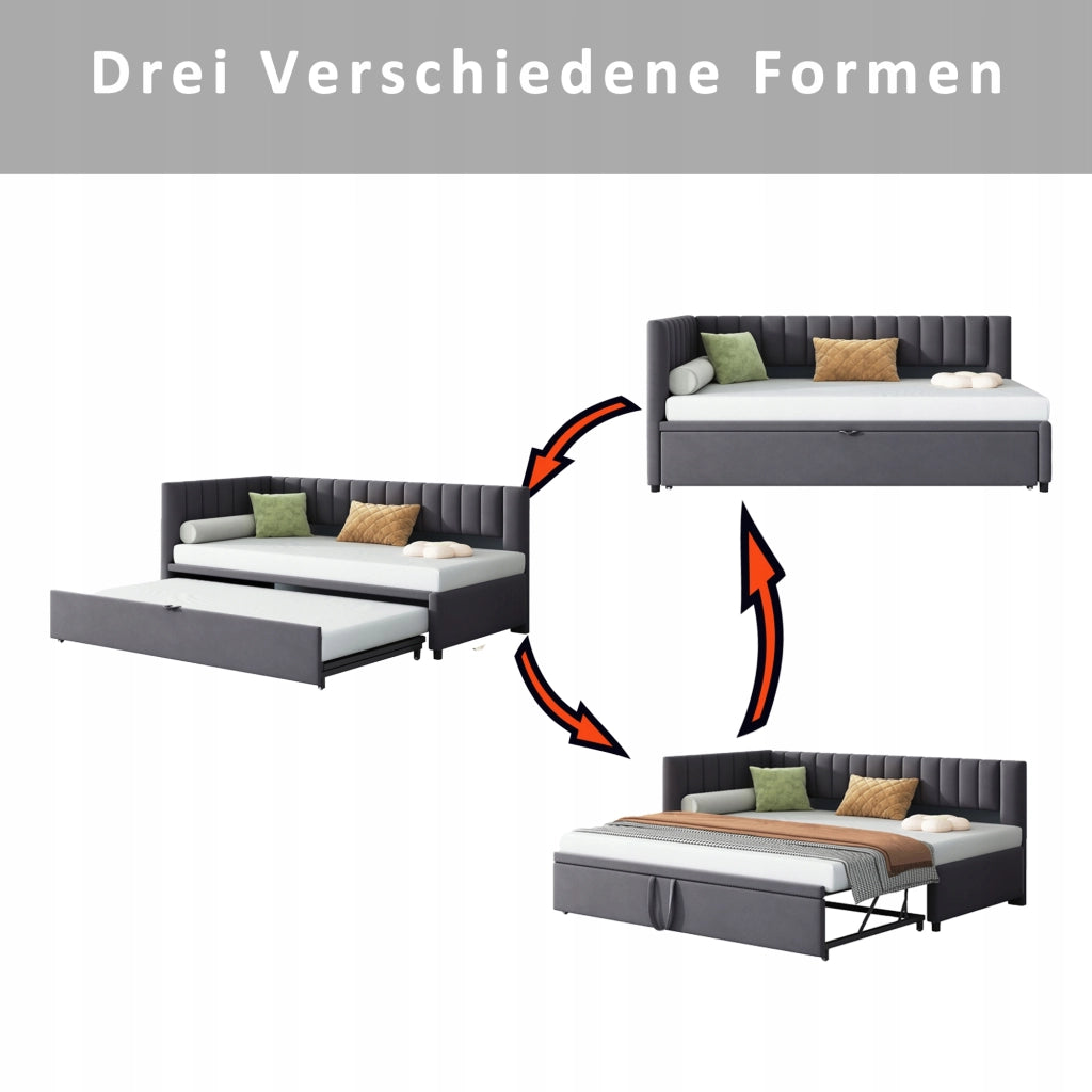 Divano letto angolare - Xylo - 90/180x200 - Grigio