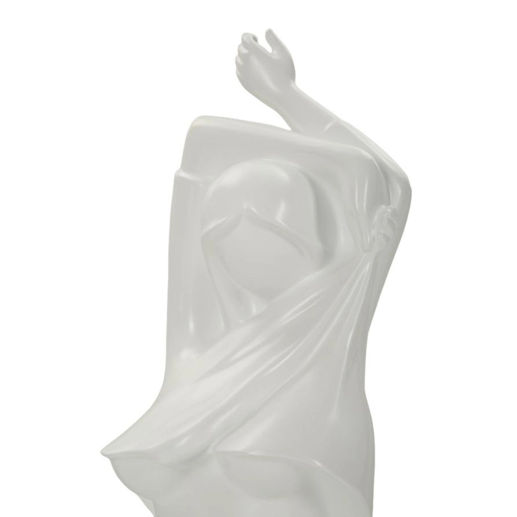 Scultura figura femminile minimal bianca
