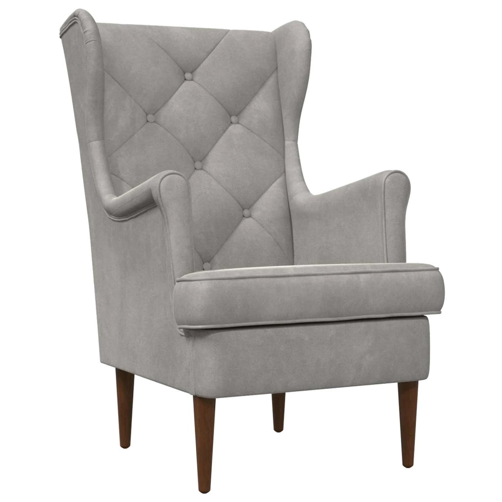 Poltrona con Ottomano 2 pz Grigio Chiaro Velluto 3418847