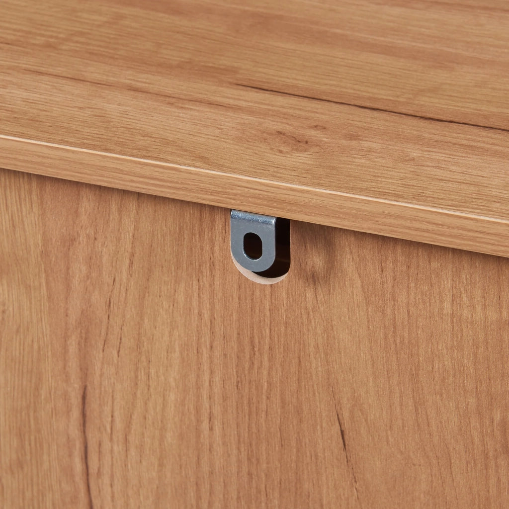 Cassettiera pratico mobile contenitore per ingresso soggiorno camera da letto 90 x 140 x 40 cm MDF effetto rovere 03_0009316