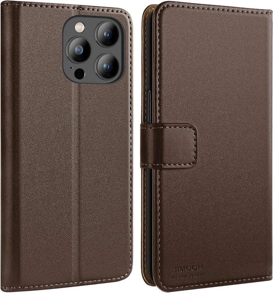Case Premium per iPhone 13 Pro 6.1 Pollici - Copertura in Pelle Luxe in Pelle Scamosciata con Funzione di Sostegno in Metallo