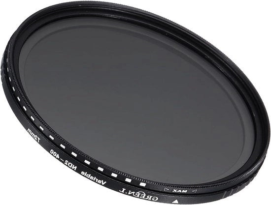 Filtro ND variabile 2-400x per fotocamera con montatura 72mm, colore grigio