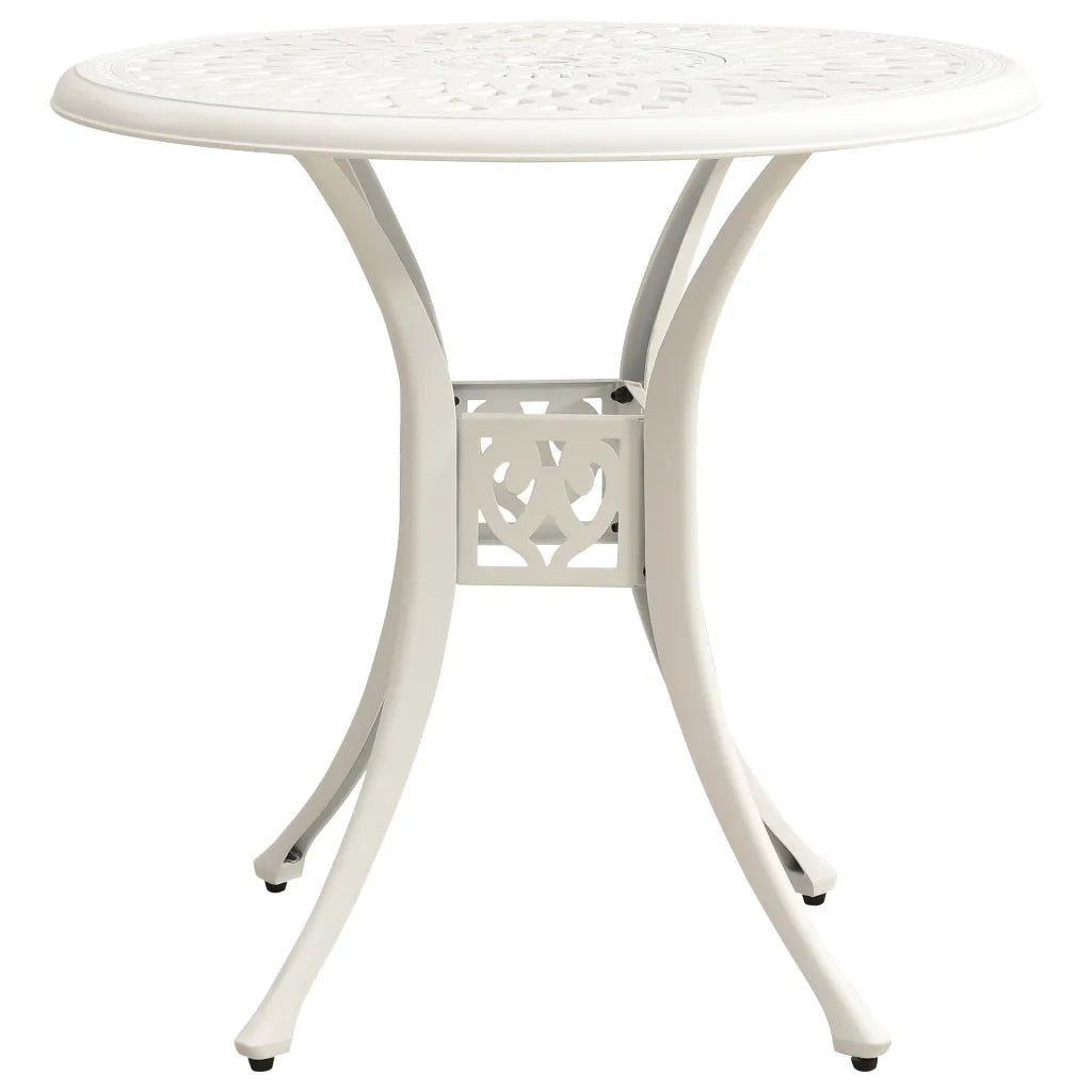 Tavolo da Giardino Bianco 78x78x72 cm in Alluminio Pressofuso 315584