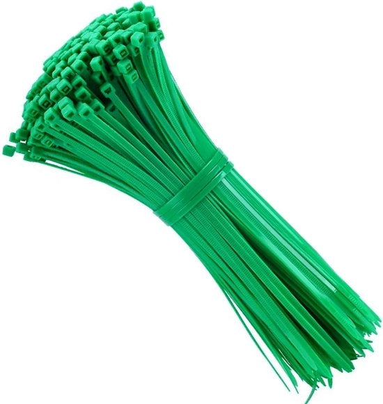 400 mm x 76 mm - 100 pezzi di cinture di nylon premium verde - cinture di stropio multifunzionali in plastica con meccanismo di serraggio sicuro automatico - per uso domestico giardino ufficio fai da te