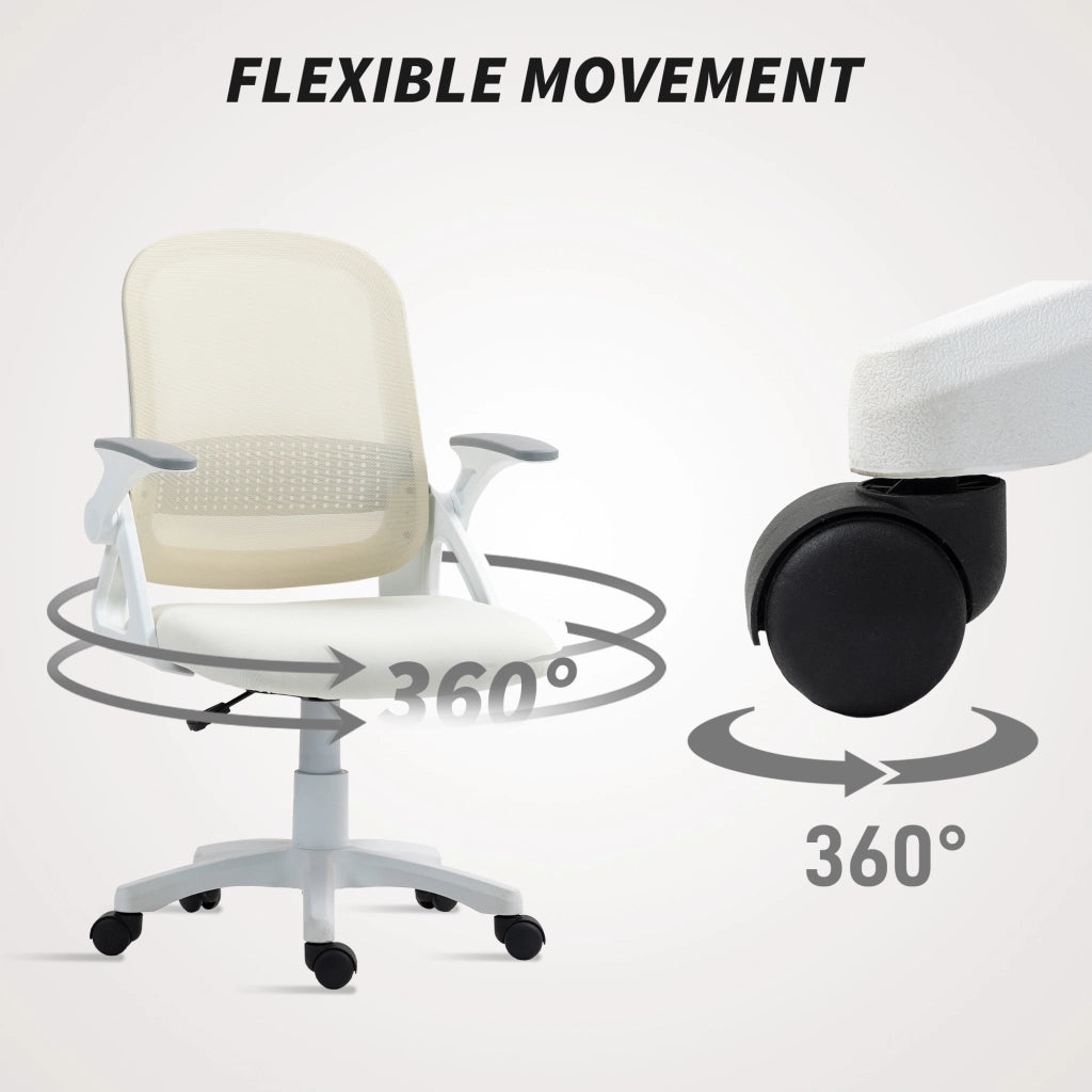 Poltrona da ufficio ergonomica ¨C zephmum ¨C rete grigia, braccioli regolabili, altezza regolabile