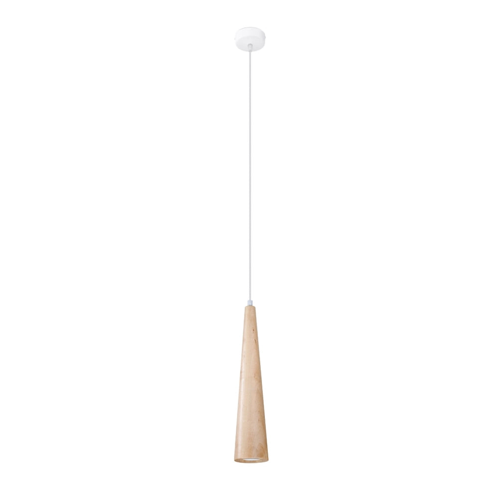 Lampada a sospensione cono legno bianco GU10 VESTIA