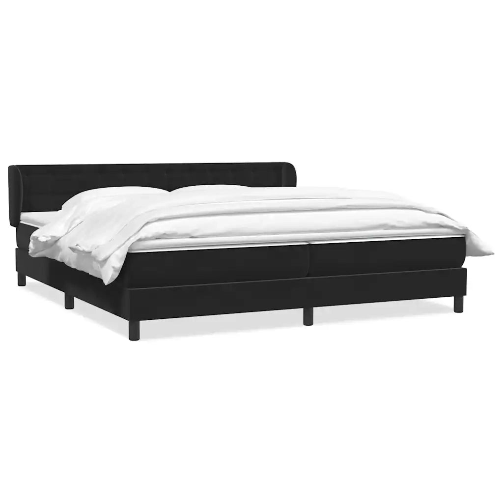 Giroletto a Molle con Materassi Nero 200x220 cm in Velluto 3317921