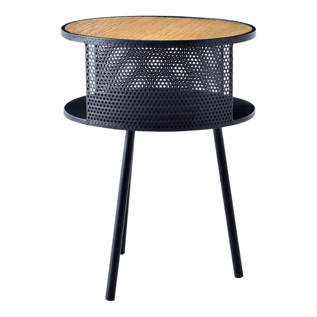 Tavolino laterale con spazio interno di contenimento effetto legno nero 03_0008598