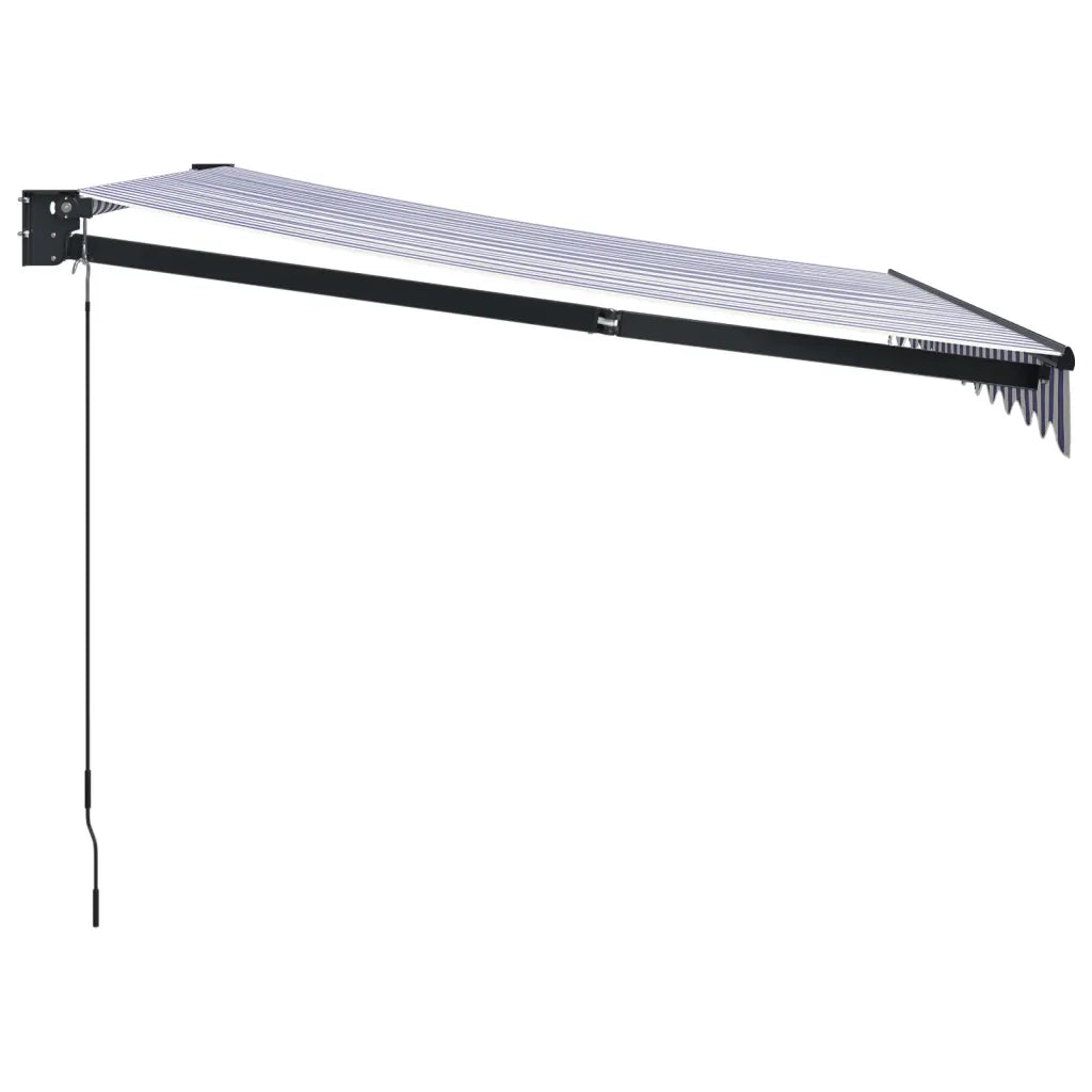 Tenda Sole Retrattile Blu e Bianca 3,5x2,5m Tessuto e Alluminio 3154447