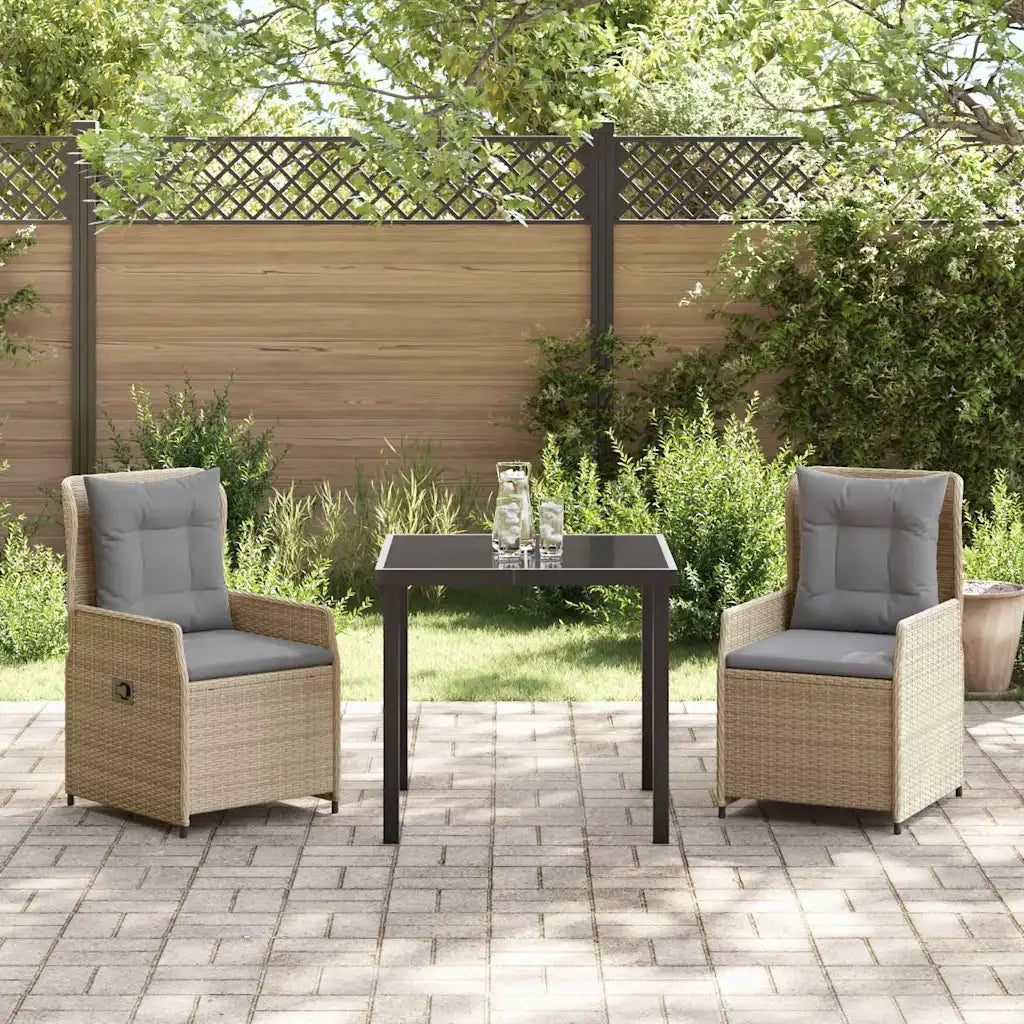 Set da Pranzo per Giardino 3 pcs Beige e Grigio Chiaro 3380960