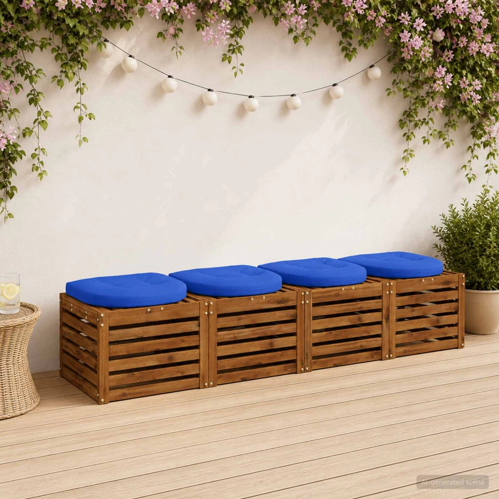 Cuscini per Sedia in 4 Pezzi 4 pz 100% Poliestere Blu Reale 945297