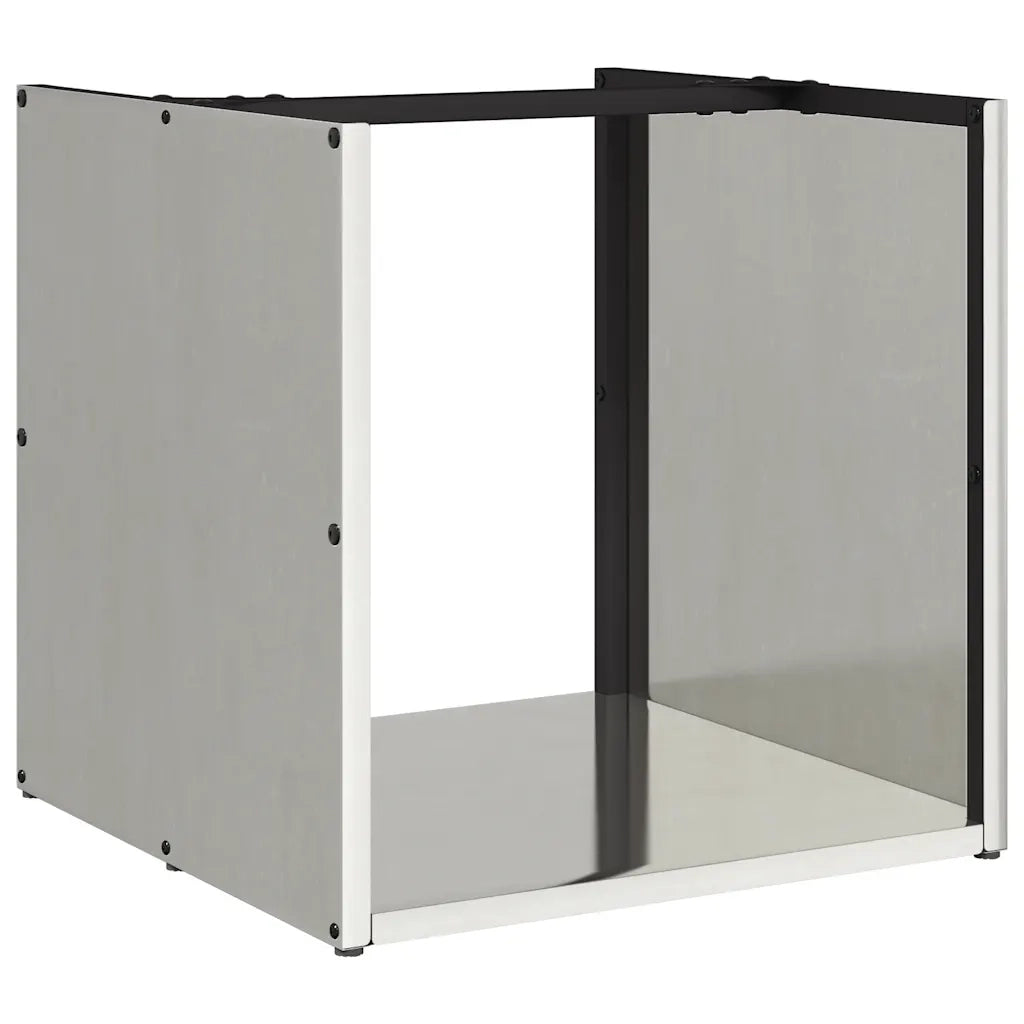 Rastrelliera per Legna da Ardere-Portalegna 40x40x40 cm in Acciaio Inox 335786