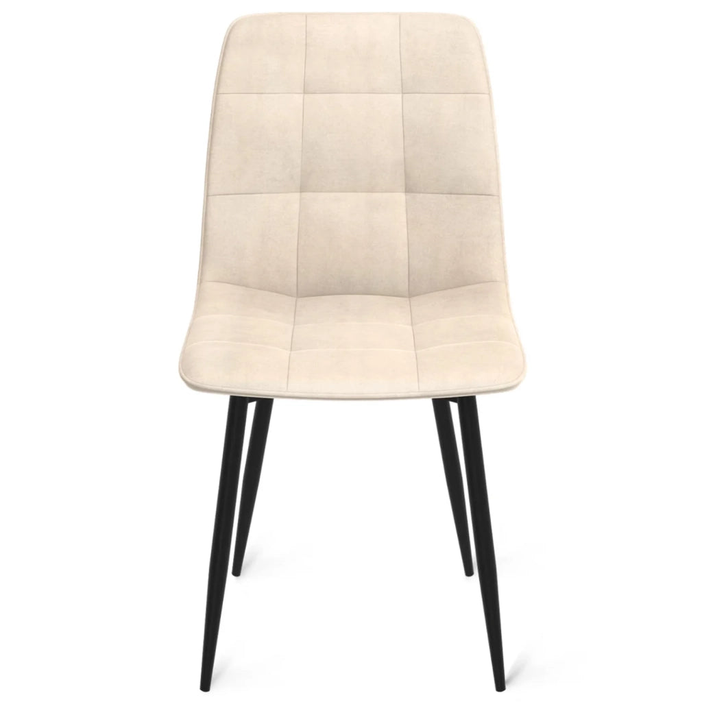 IDMarket - Set di 6 sedie da pranzo MILA in velluto beige