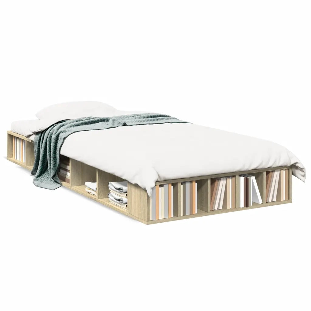 Giroletto-Struttura Letto Rovere Sonoma 100x200 cm in Legno Multistrato 807352