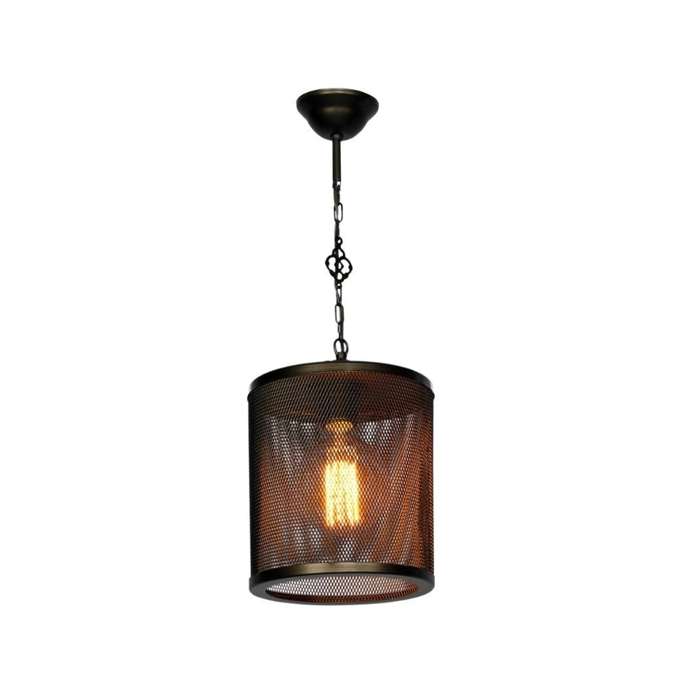 Lampada a sospensione Nadra MDL3857 in metallo reticolato nero EFFEZ