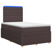 Letto Box Spring LED con Materasso Marrone Scuro 120 x 190 cm 3455807