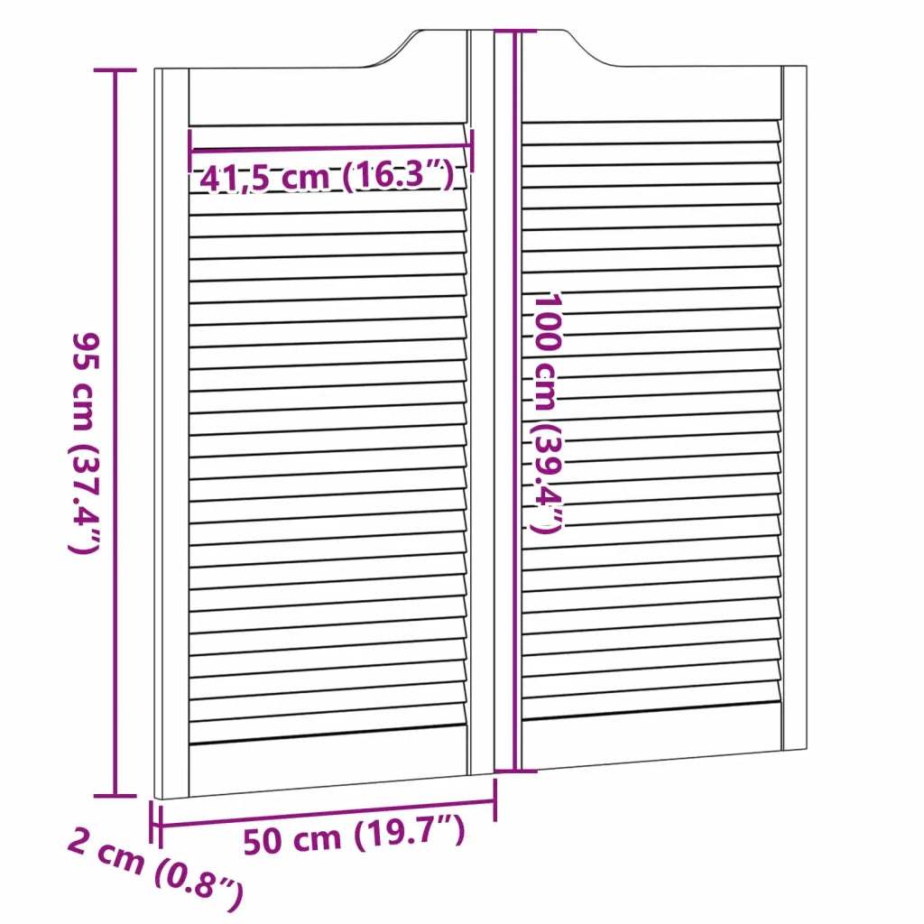 Porte Swing Naturale 100 x 50 cm Legno Massello di Pino